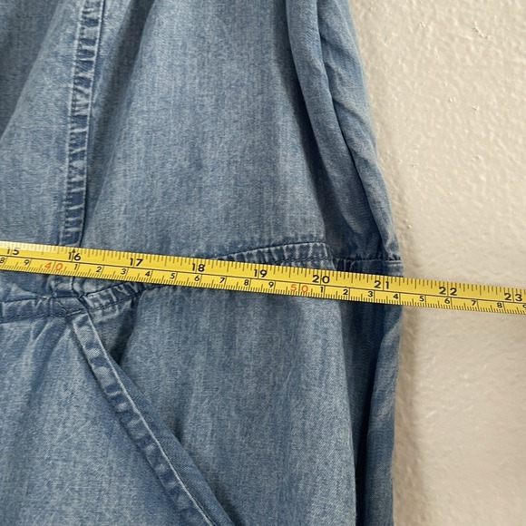 J Jill Lightweight Denim Jumpsuit XL Petite Sleeveless - Picture 4 of 8